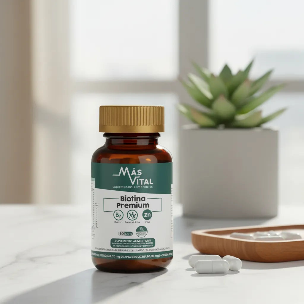 Biotina Premium - Solución capilar, Piel y Uñas