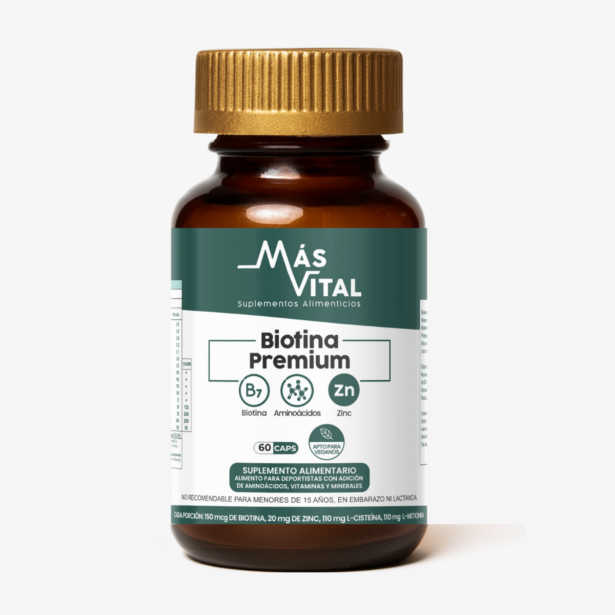 Biotina Premium - Solución capilar, Piel y Uñas